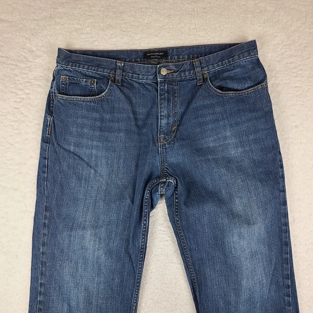 Banana Republic Jeans Mens 38x32‎ Blue Vintage Straight Dark Wash Denim